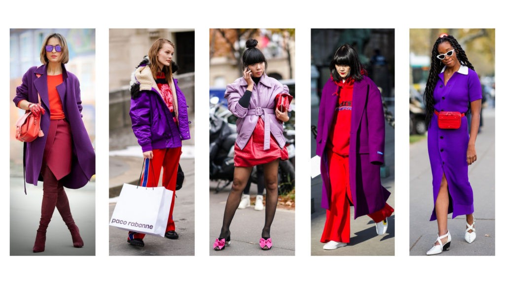 purple and red colorblocking