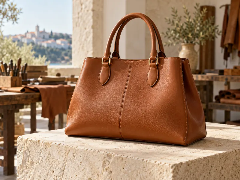 Luxury leather handbag crafted in Portugal by Portugal Textile