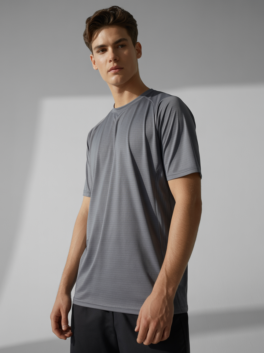 Premium jersey t-shirt manufacturing in Portugal - high-quality cotton t-shirts being produced in a modern Portuguese textile factory
