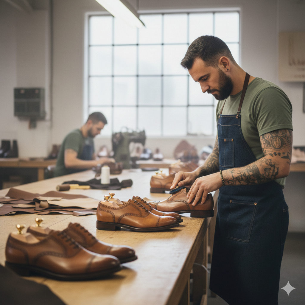 Custom made shoe manufacturing in Portugal, bespoke craftsmanship