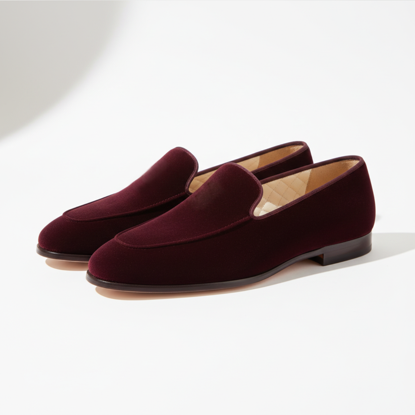 Luxury velvet slipper sample