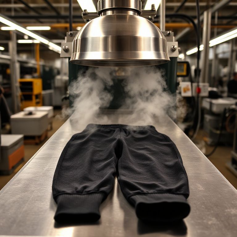Factory machine sewing sweatpants