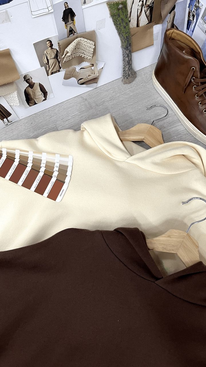Factory machine sewing sweatshirts