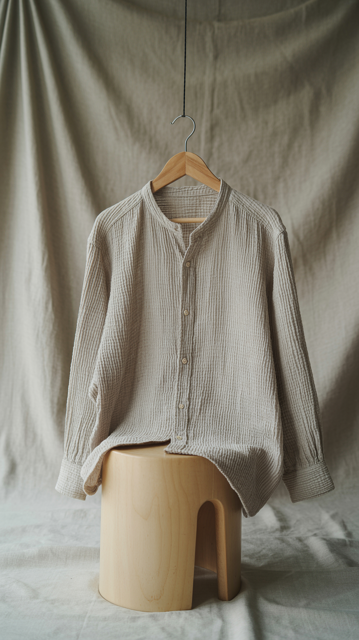 A premium tailored white cotton shirt with crisp collar and cuffs, designed and manufactured in Portugal. The garment showcases the exceptional craftsmanship and attention to detail typical of Portuguese wovenwear manufacturing.