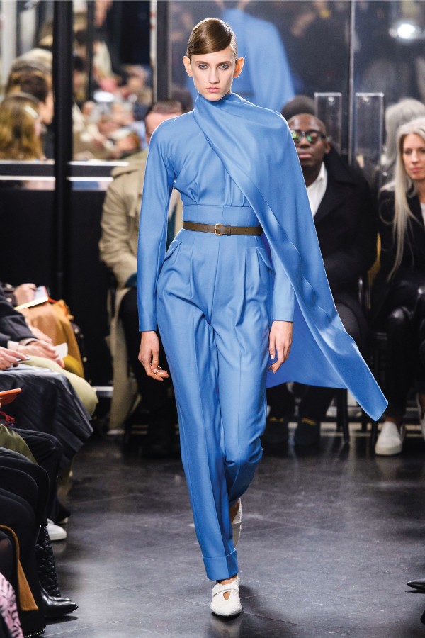 Fall Winter 2019: One Colour Outfits. Emilia Wickstead's 2019 show, with a head-to-toe blue ensemble.