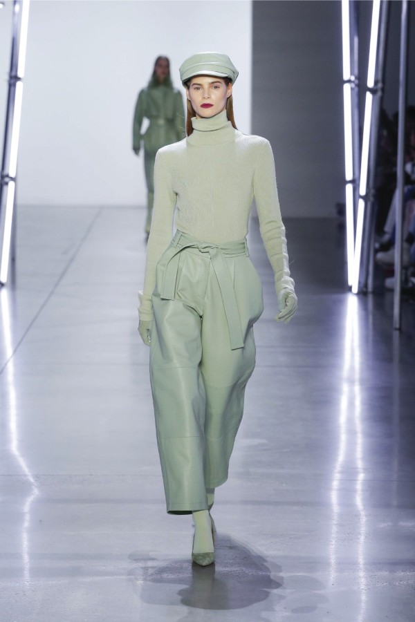 Fall Winter 2019: One Colour Outfits. Sally LaPointe's 2019 show, with a head-to-toe mint green ensemble.