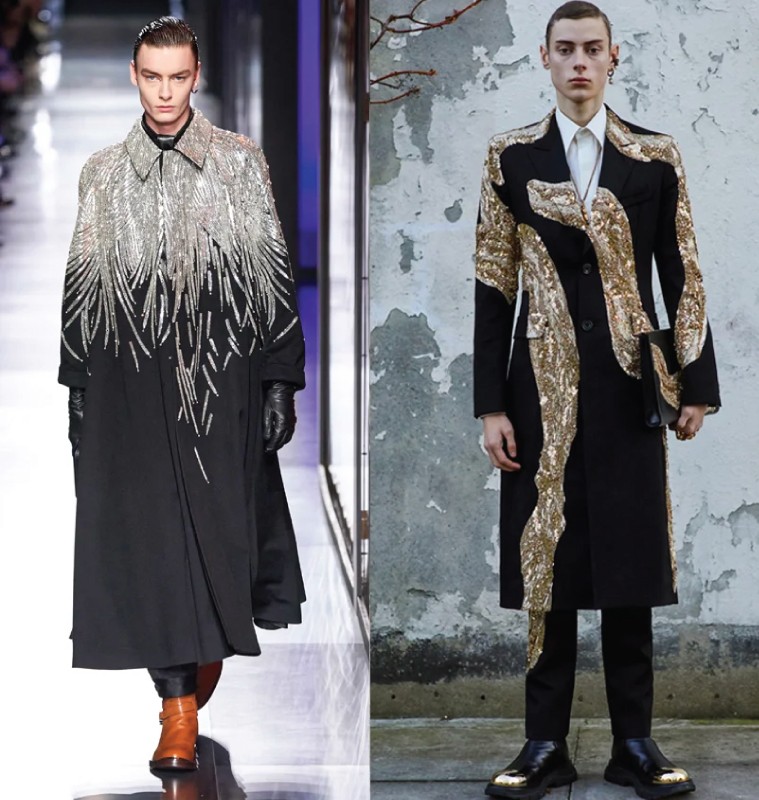 Men's Fashion Trends for Fall/Winter 2020. Fifth trend: glitter clothing.