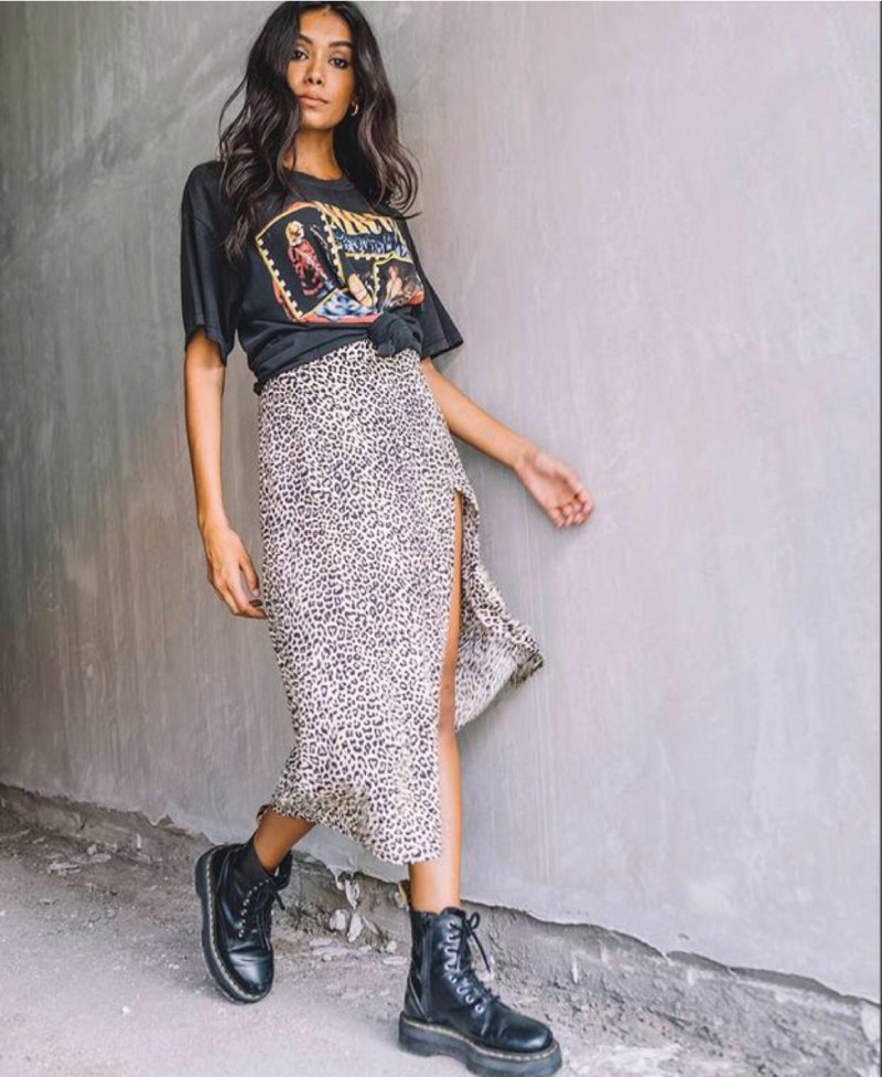 Fall Skirt Trends You Will Want To Wear Everyday: leopard print slip skirt.