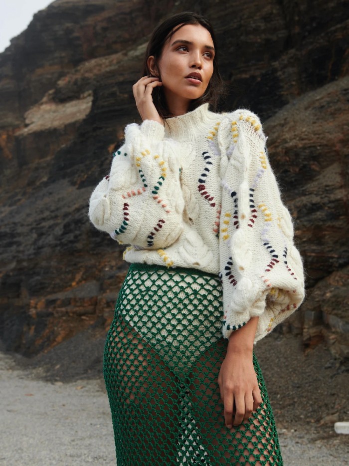The 2021 Fashion Trends You Need To Watch Out For. Revived crochet: an amazing crochet skirt paired with a great knit sweater.