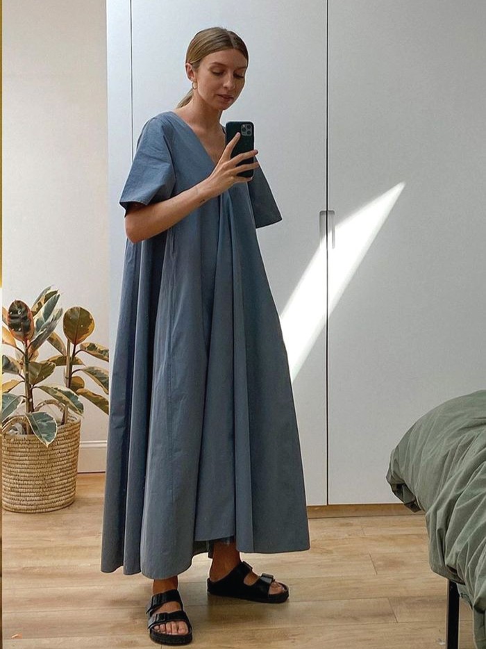 The 2021 Fashion Trends You Need To Watch Out For. Elevated loungewear: a stunning blue maxi dress.