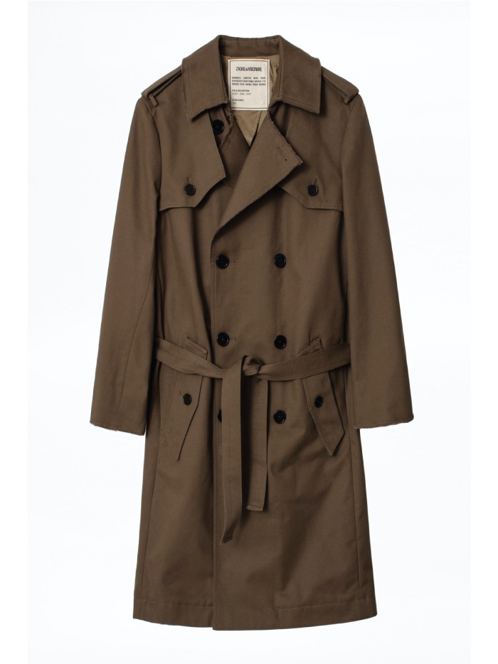 Trends to wear with jeans: long trench coats. Long trench coat from Zadig & Voltaire.