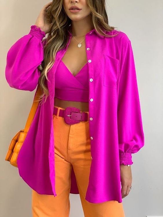 vibrant colors (pink and orange)