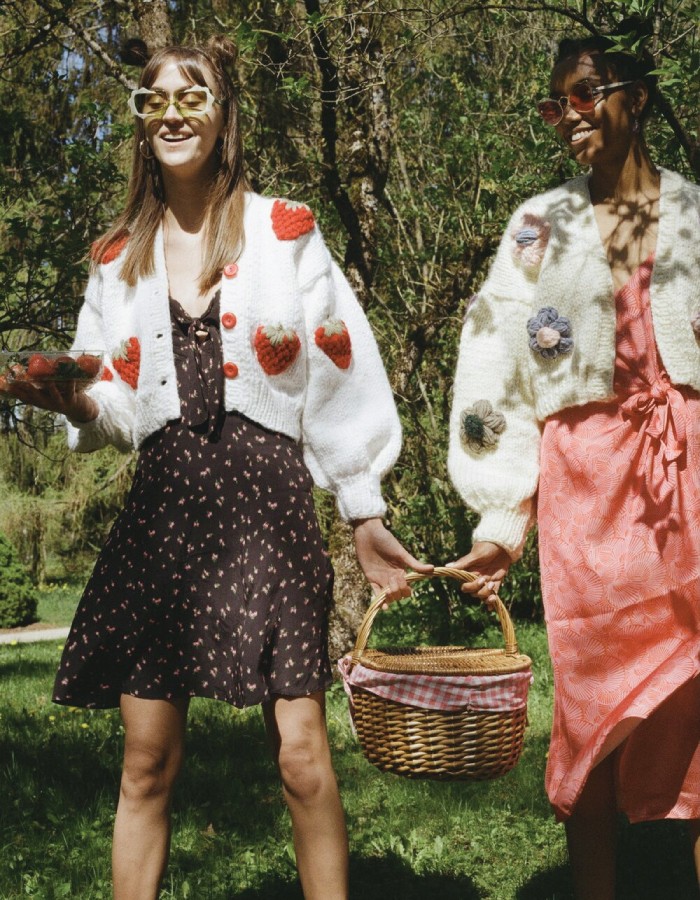 These Will Be Your Fall Wardrobe Essentials: white cardigan with strawberries.