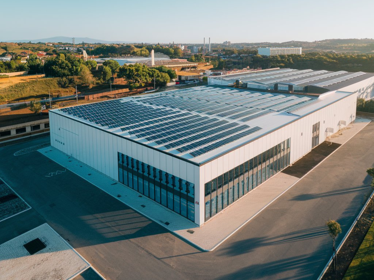 Drone photo of a Textile Factory in Portugal