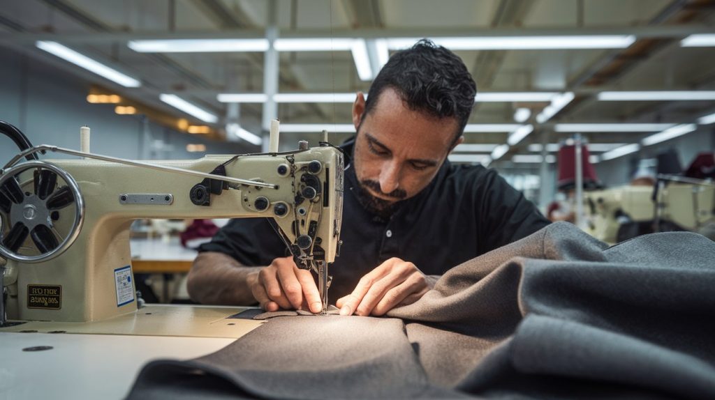 Man working in a textile factory