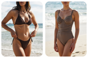 two models wearing swimwear made in Portugal